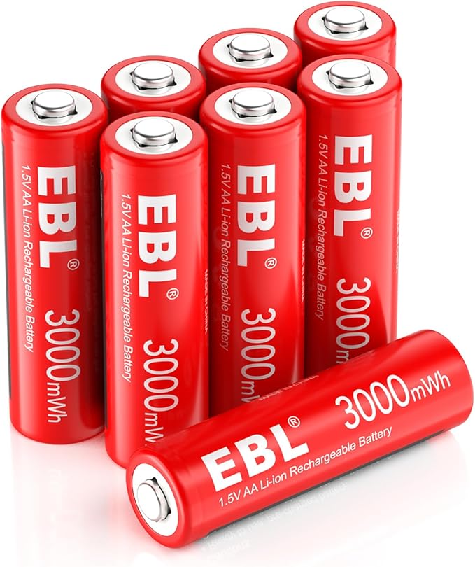 8 pilas AA de 3000 mWh sin cargador